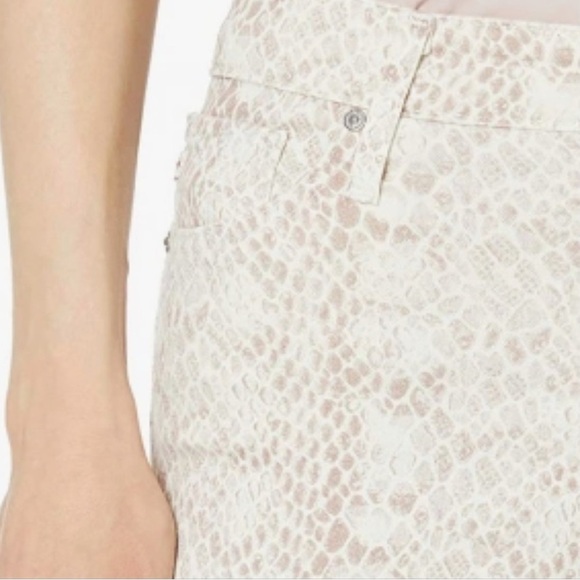AG Jeans The Farrah Snake Print Skinny Jeans Pink Cream size 28 - Picture 10 of 14